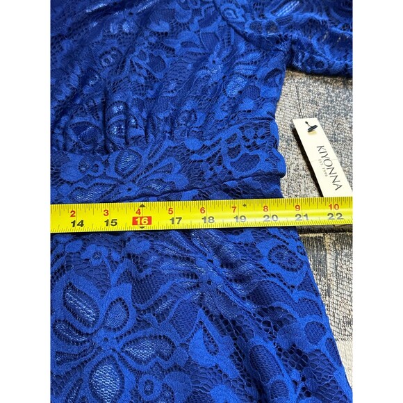 NWT Kiyonna Mademoiselle Lace Cocktail Dress 3X Sapphire Blue Scalloped Lace - Picture 6 of 11